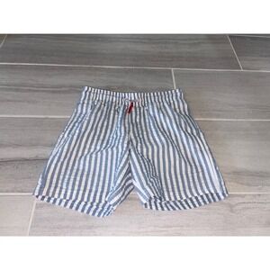 Cat & Jack Boys Blue White Seersucker Stripe Swim Trunks Size M 8